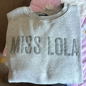 Miss Lola Gray Crew Neck Sweater